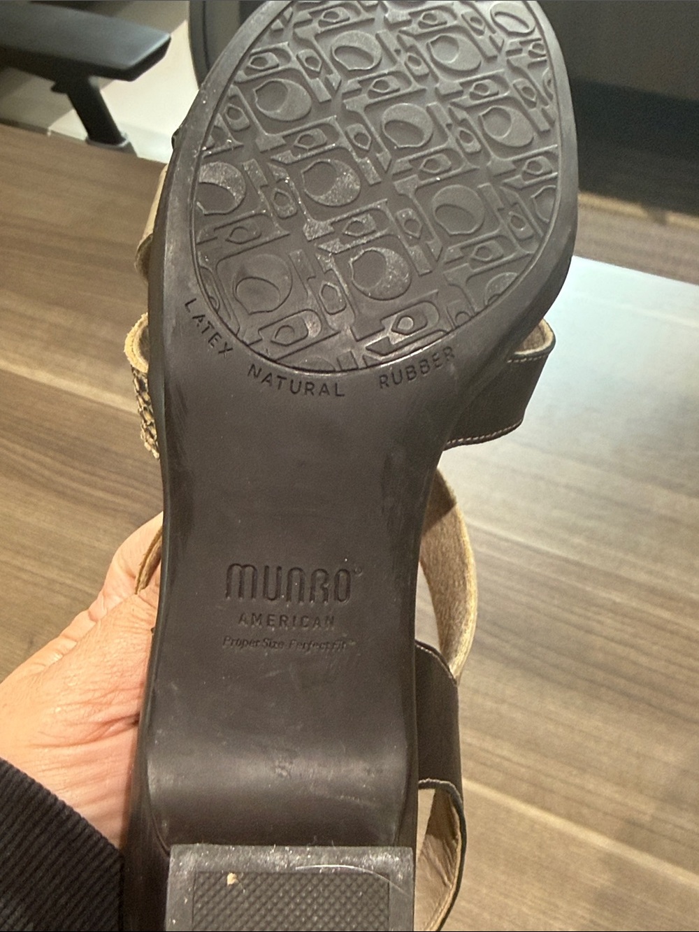 Munro Tan and Brown Woven Strappy Sandals - Picture 6 of 7